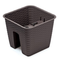 Vaso per Fiori Piante Ratolla Railing Square | Rettangolare/Quadrato | Decorativo | in Plastica | da Interno Esterno | per Ringhiere | Design Moderno